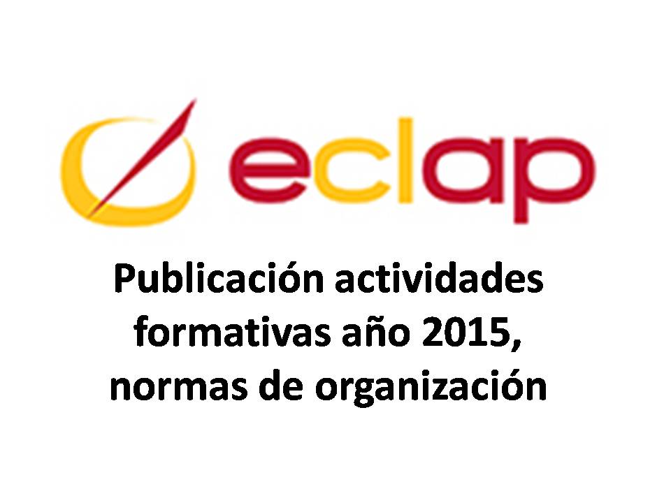 Publicación actividades formativas año 2015 eclap normas
