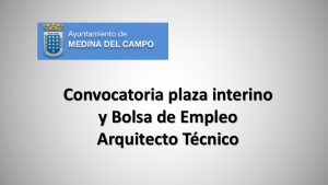 medina del campo bolsa y plaza arquitecto tecnico oct-2017
