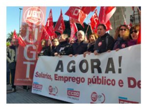 UGT CCOO se manifiestan Coruña Valencia