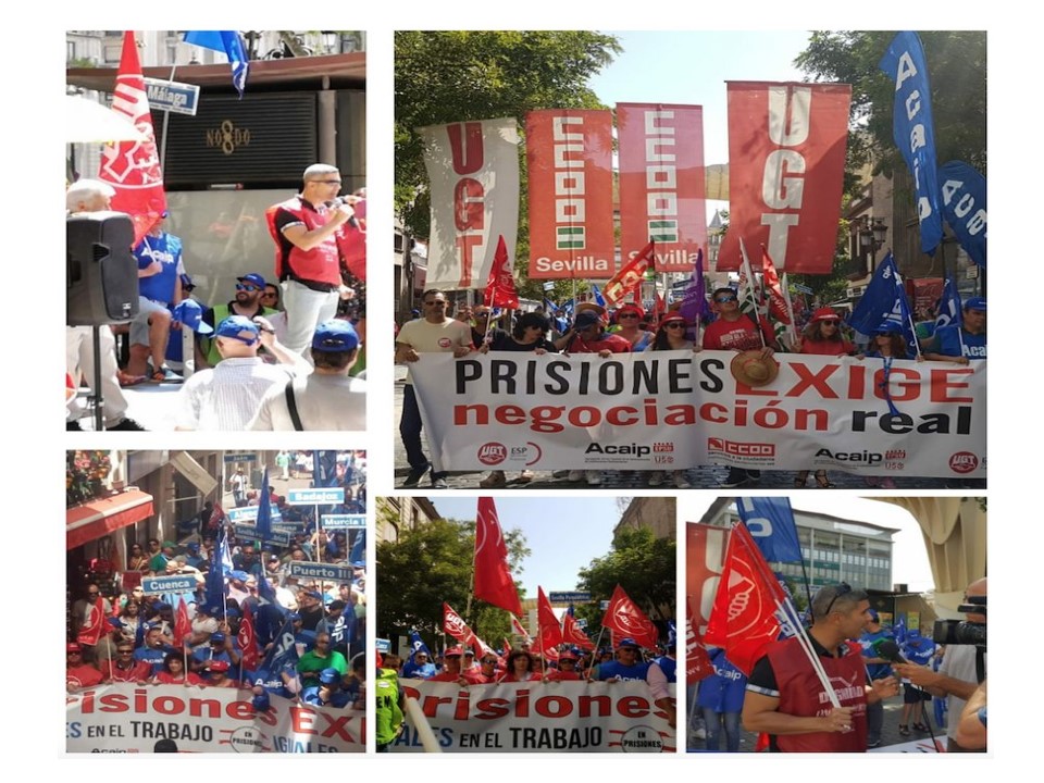 Éxito de la manifestación en Sevilla de UGT-PRISIONES, CCOO y ACAIP ...
