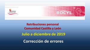 errores Retribuciones Personal Segundo semestre 2019