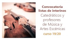 Convocatoria interinos catedráticos prof música 19-20