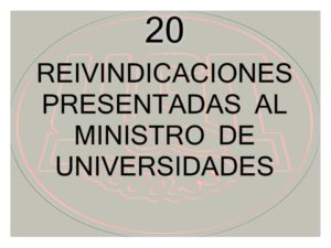 20 Reivindicaciones Ministro Universidades